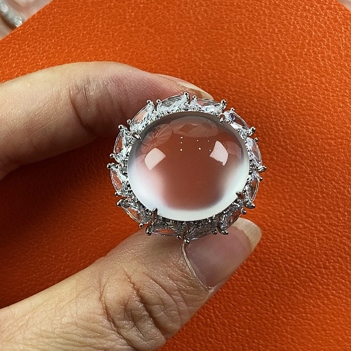 石英质玉银S925镀金镶嵌颈饰