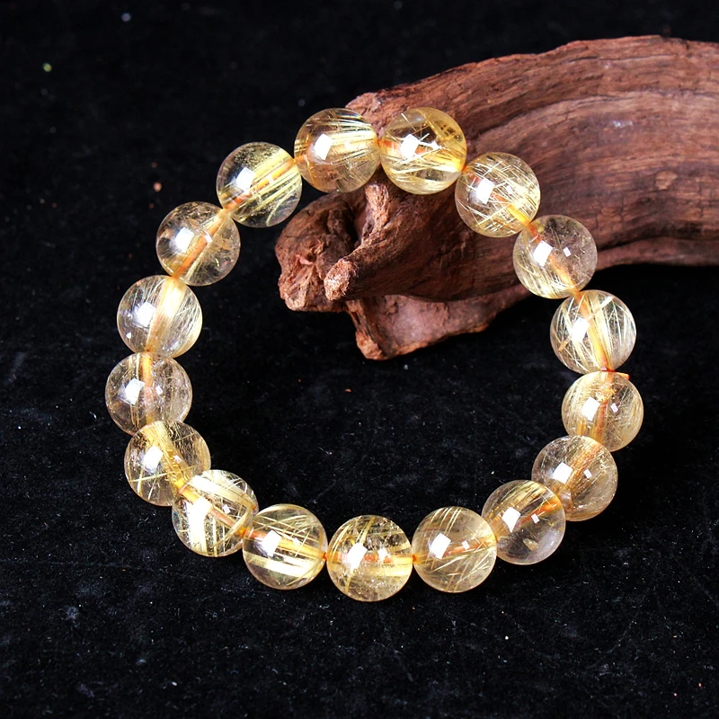 【书记晶选】250241金发晶手串12mm+晶体通透上手显白多样性发一件