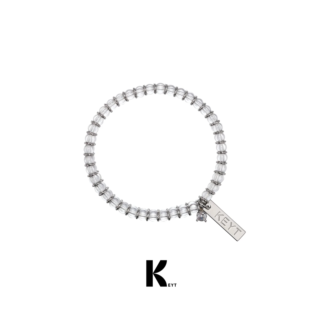KEYT 铜合金玻璃手链 透明珠珠简约手链C56