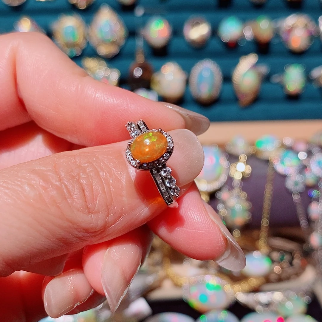 欧泊银S925镶嵌戒指