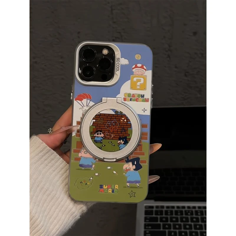 小新涂鸦墙适用苹果16pro创意iPhone15手机壳磨砂彩银华为p60小众