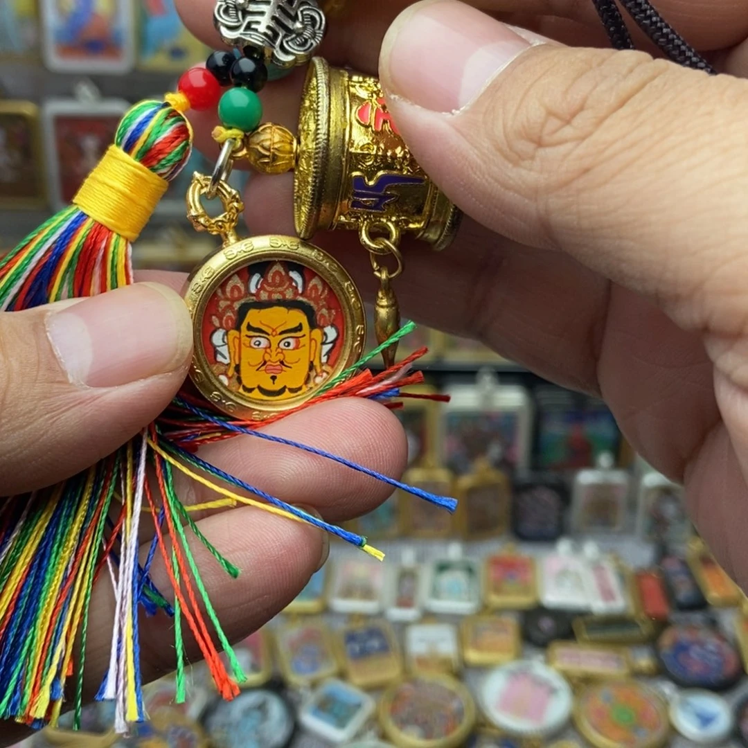 吊坠纯手绘黄财神福利卡