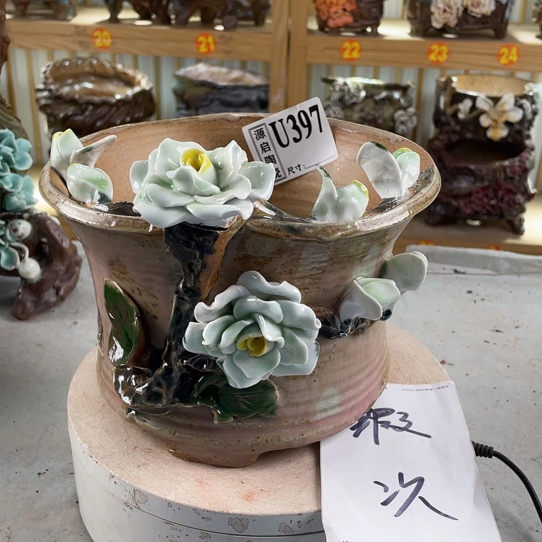 紫砂花盆景德镇陶瓷花盆397