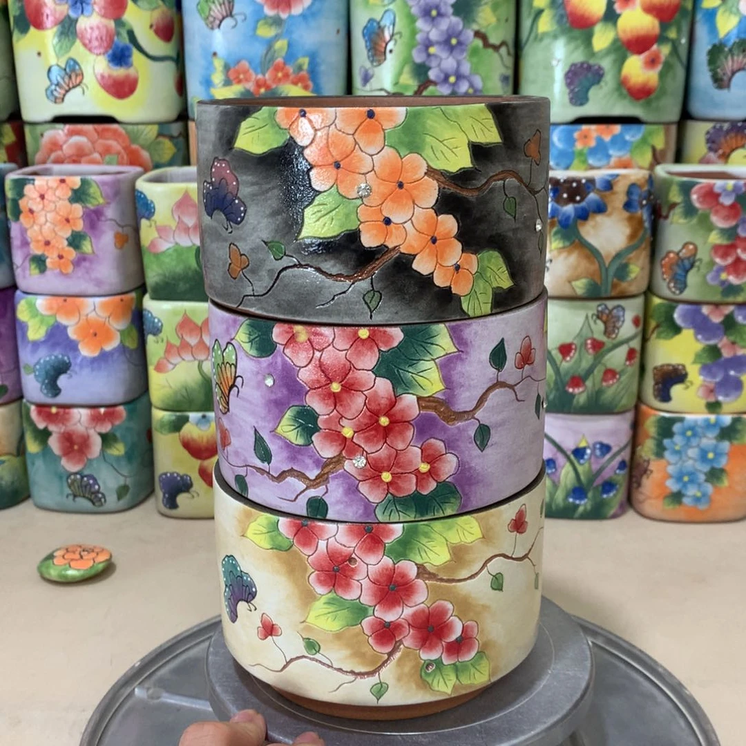 福利花盆，手绘花盆