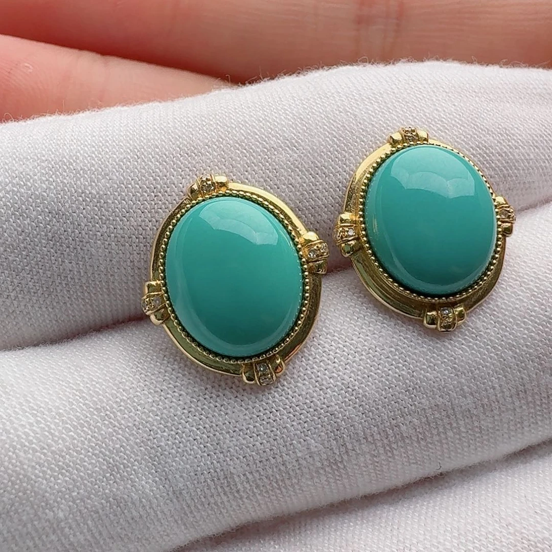 绿松石18K金镶嵌配饰