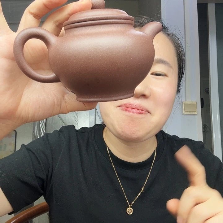 茶壶紫砂原矿半手工老紫泥掇支300cc