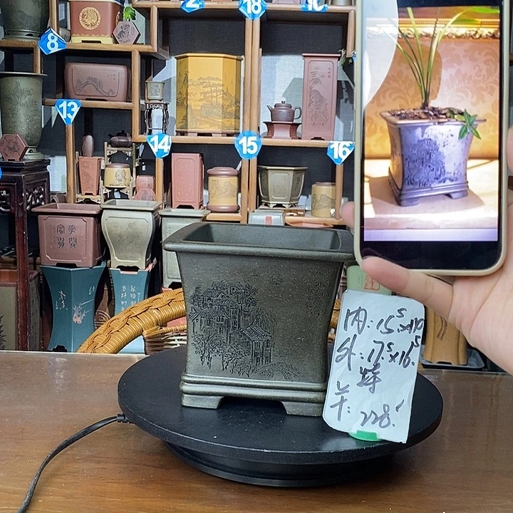 花盆紫砂天青泥水乡四方特价