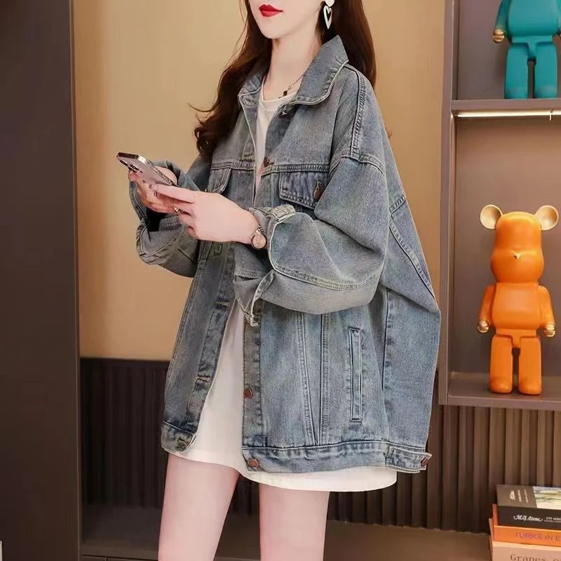 慵懒风牛仔外套女2025新款秋季洋气减龄宽松休闲百搭chic港味上衣