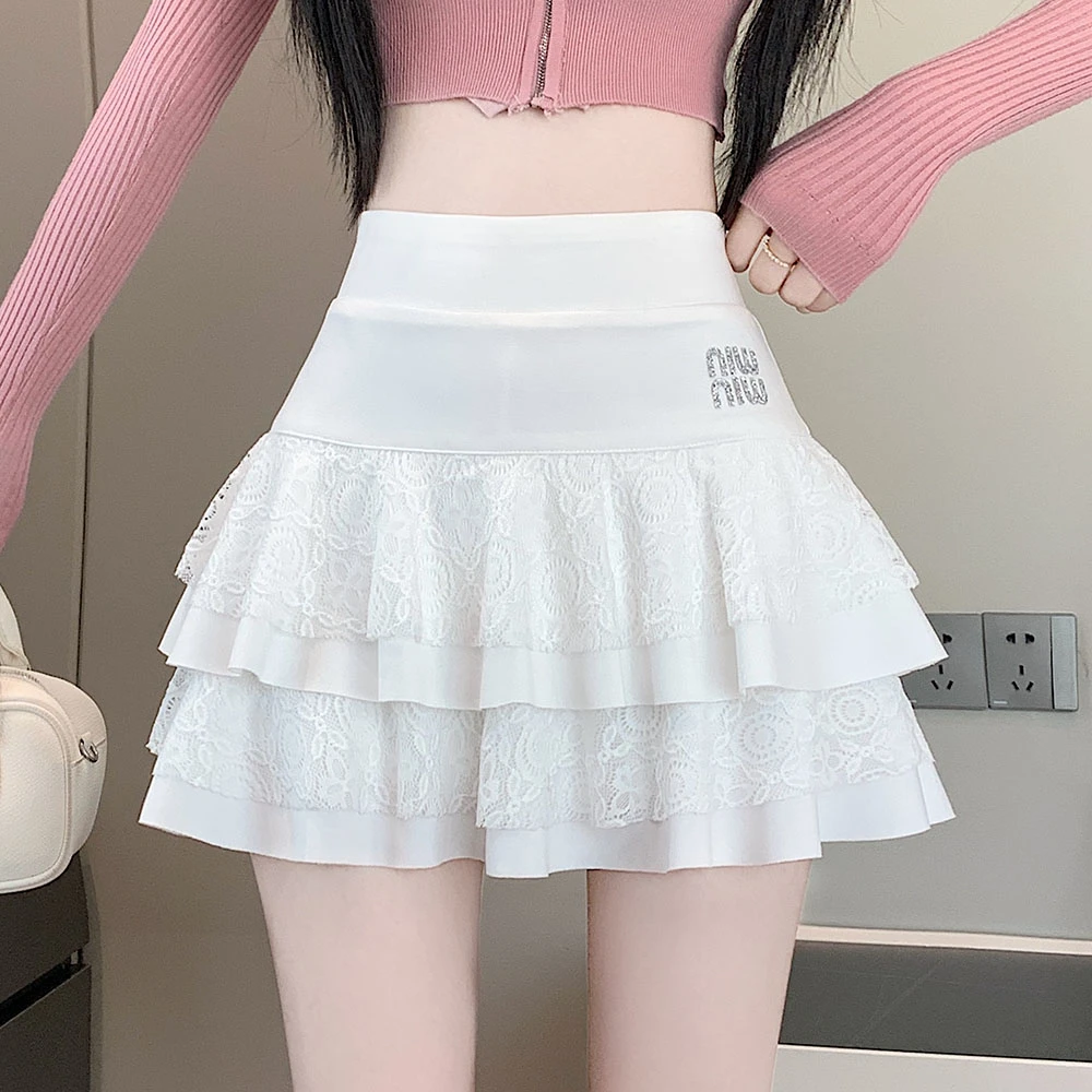 蛋糕裙秋季新款女装高腰显瘦百搭a字蓬蓬裙黑色松紧腰防走光短裙