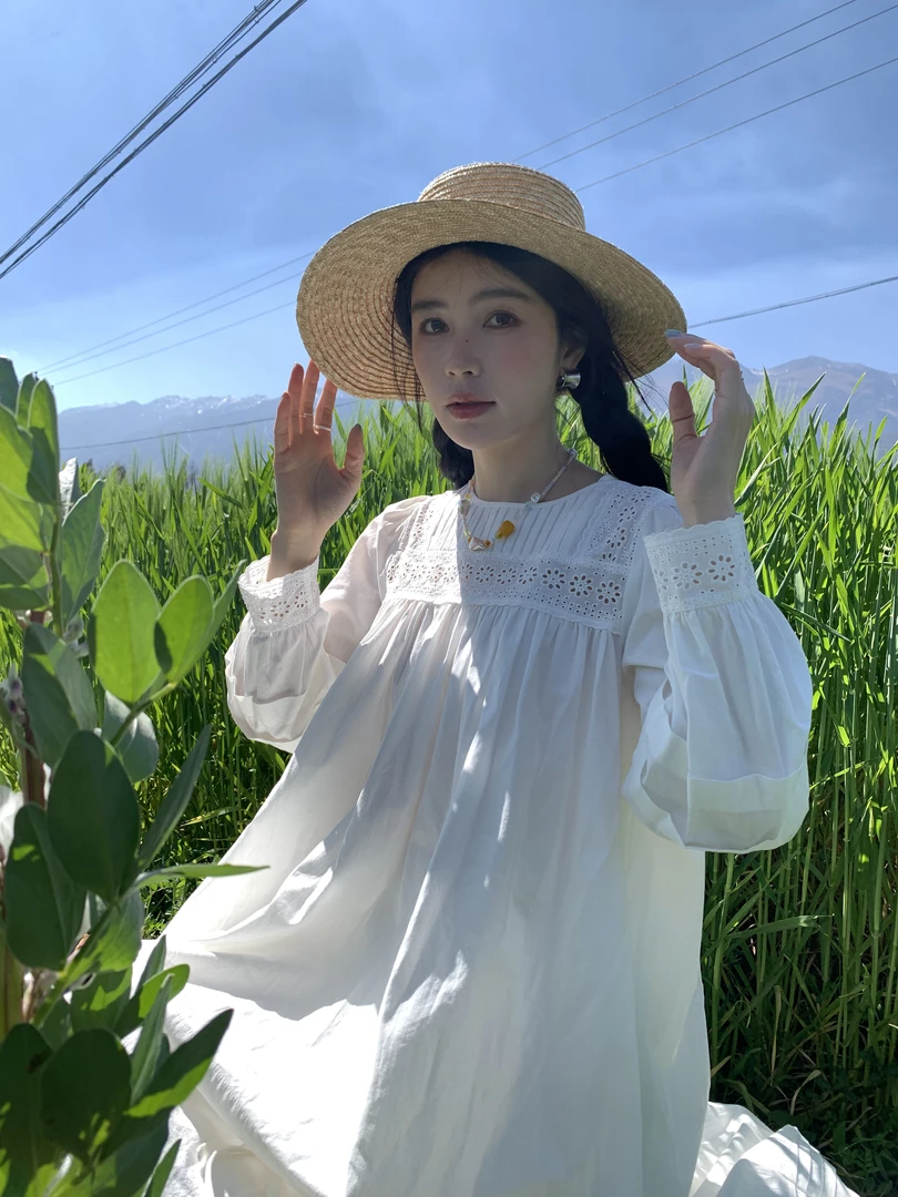 秋屿頔moment 自制 法式百搭宽松长袖衬衫