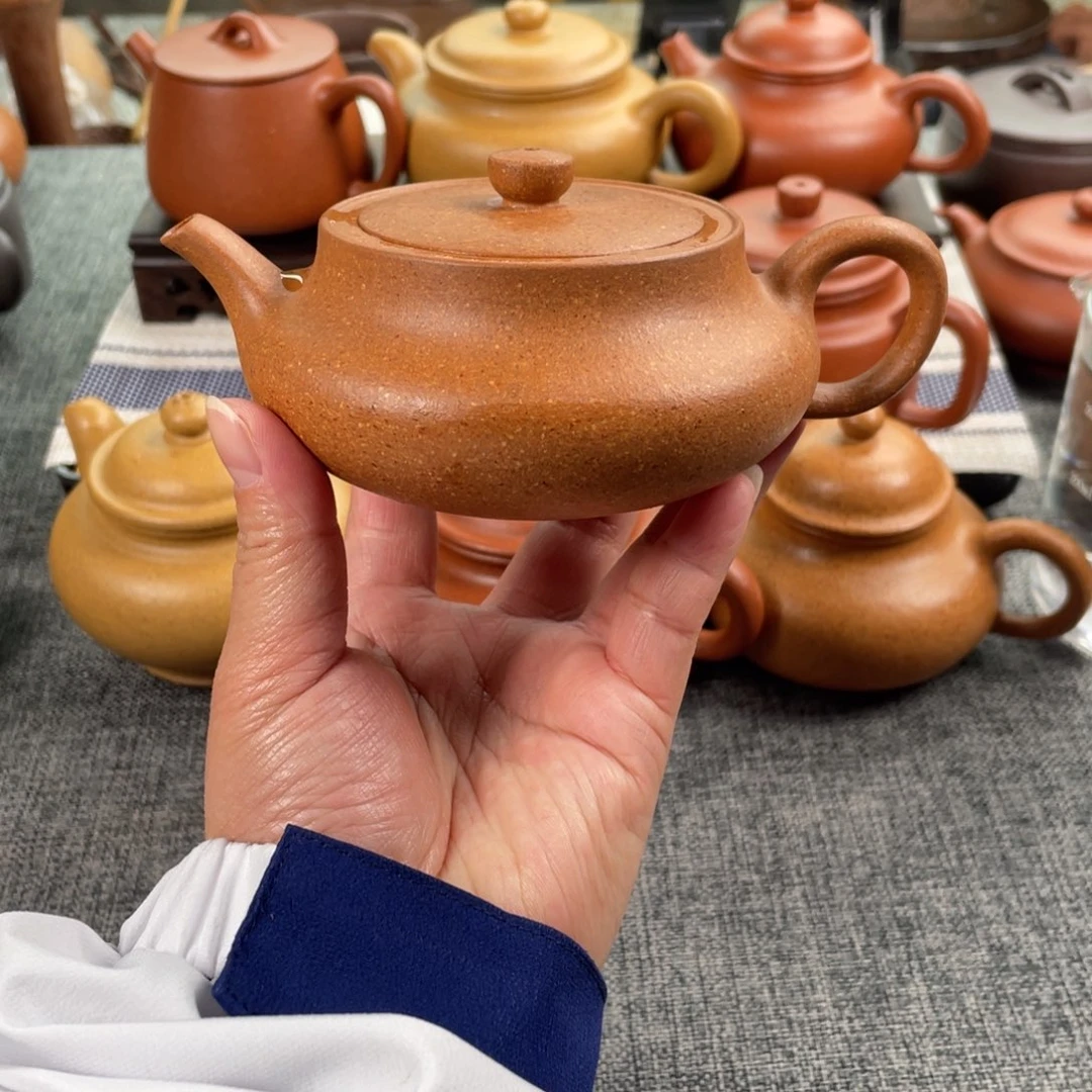 紫砂茶壶黄降坡桑盘全手30目210