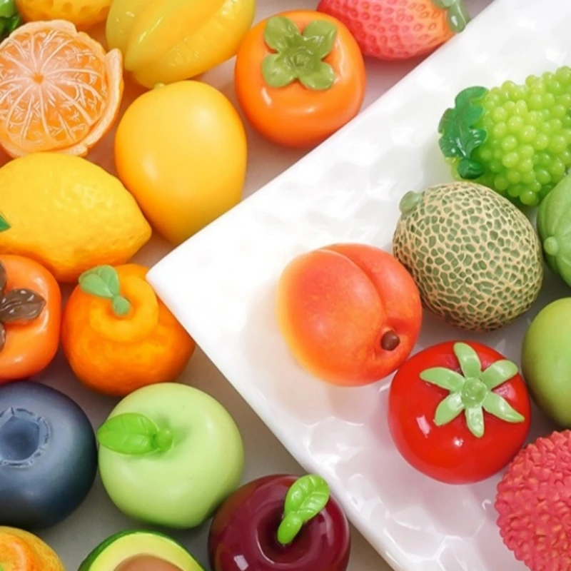 【实色】微景观仿真树脂水果过家家实色mini水果装饰DIY创意摆件