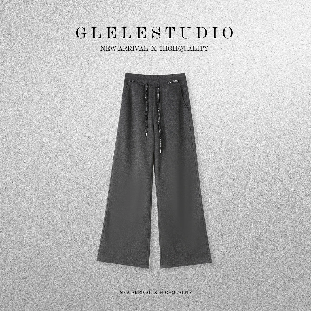 Glele私服「织带羊毛裤」撞色织带羊毛阔腿裤