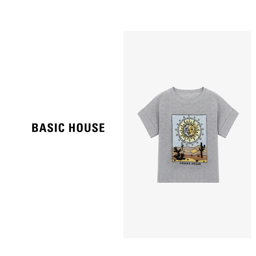 Basic House/百家好夏季透气油画针织衫-B0625B5BQU2