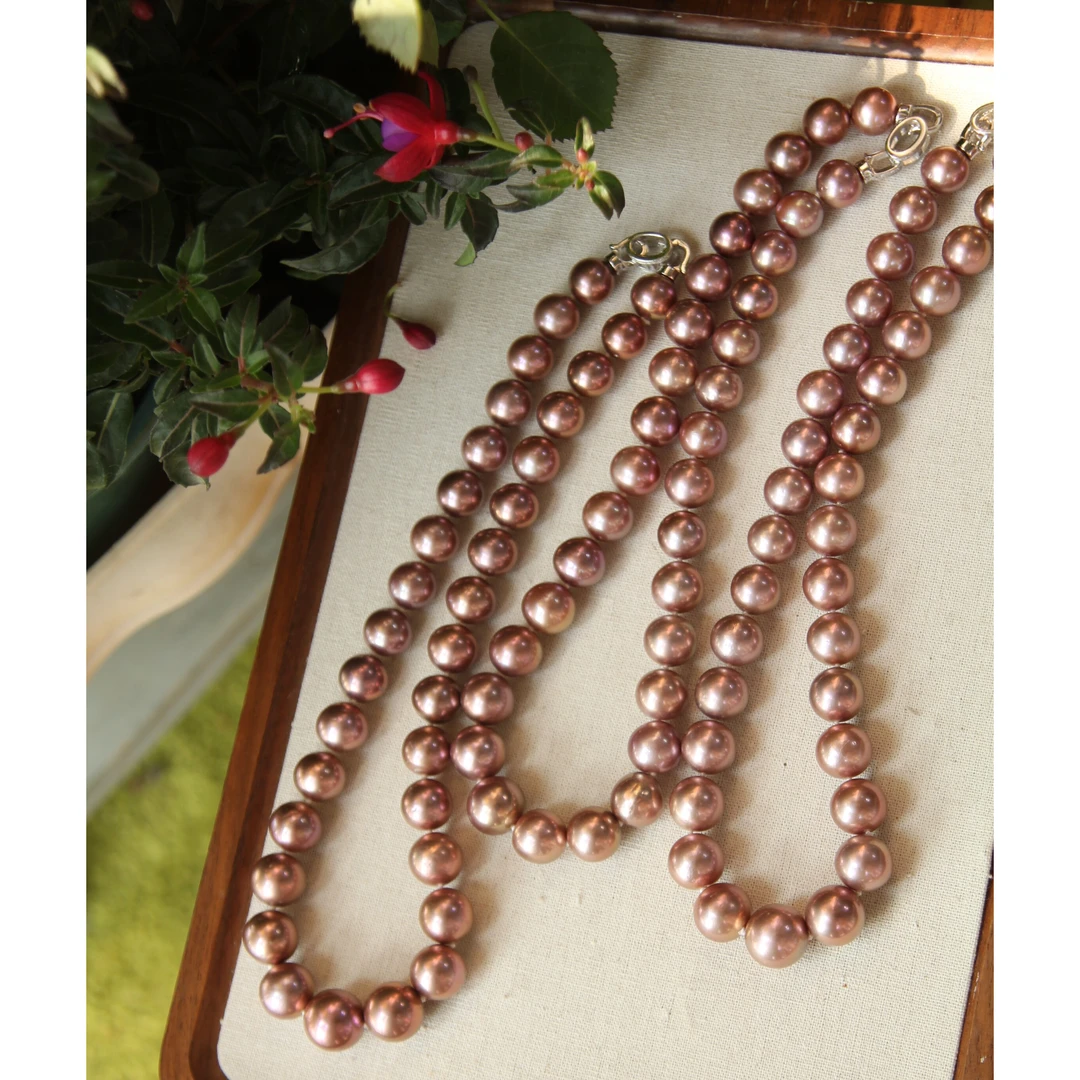 T 孔雀翎 紫色珍珠项链大龙珠 稀缺11-15mm多样性发货发一