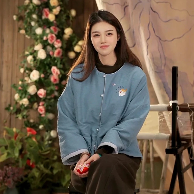 【小汤圆】新中式棉袄非遗苏绣手工绣花原创国风女装秋冬复古外套