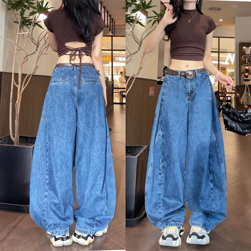 61130爆款宽松设计感弯刀裤2025年秋季新款薄款阔腿牛仔裤裤长裤