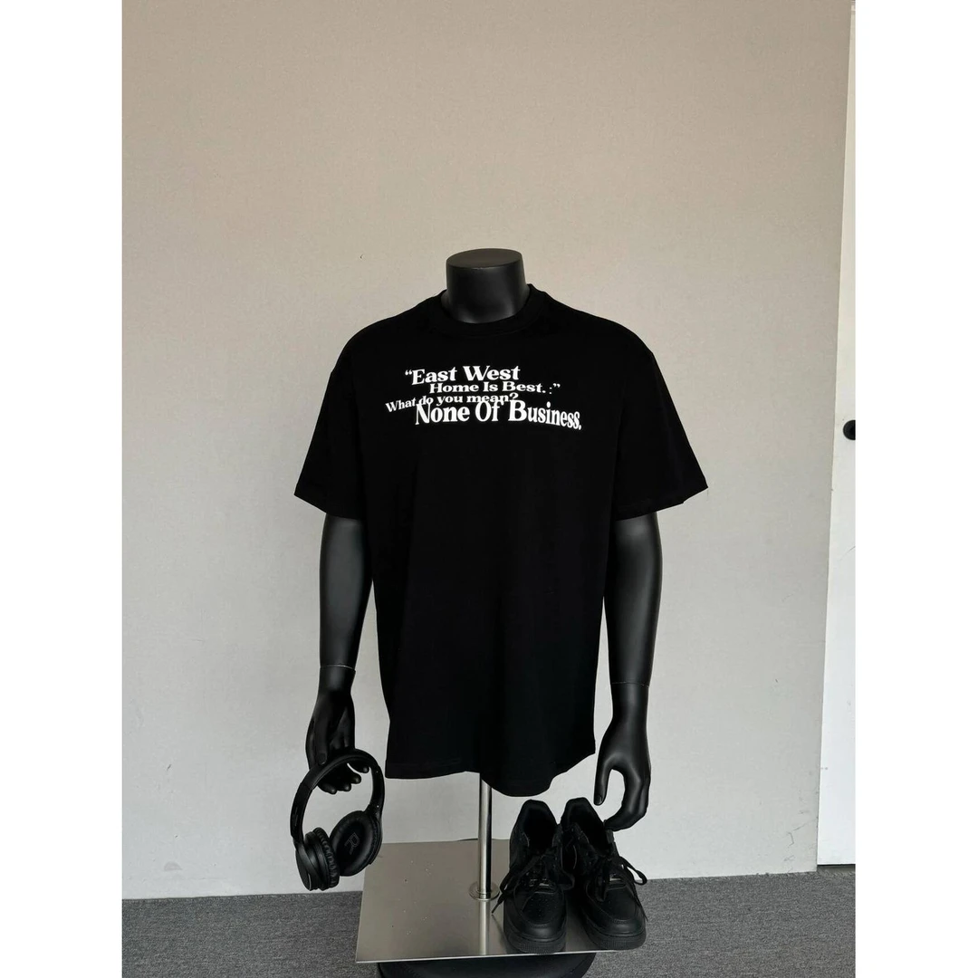 100%纯棉300克重磅潮美式ins炸街T恤男夏美式复古高街复古宽短袖