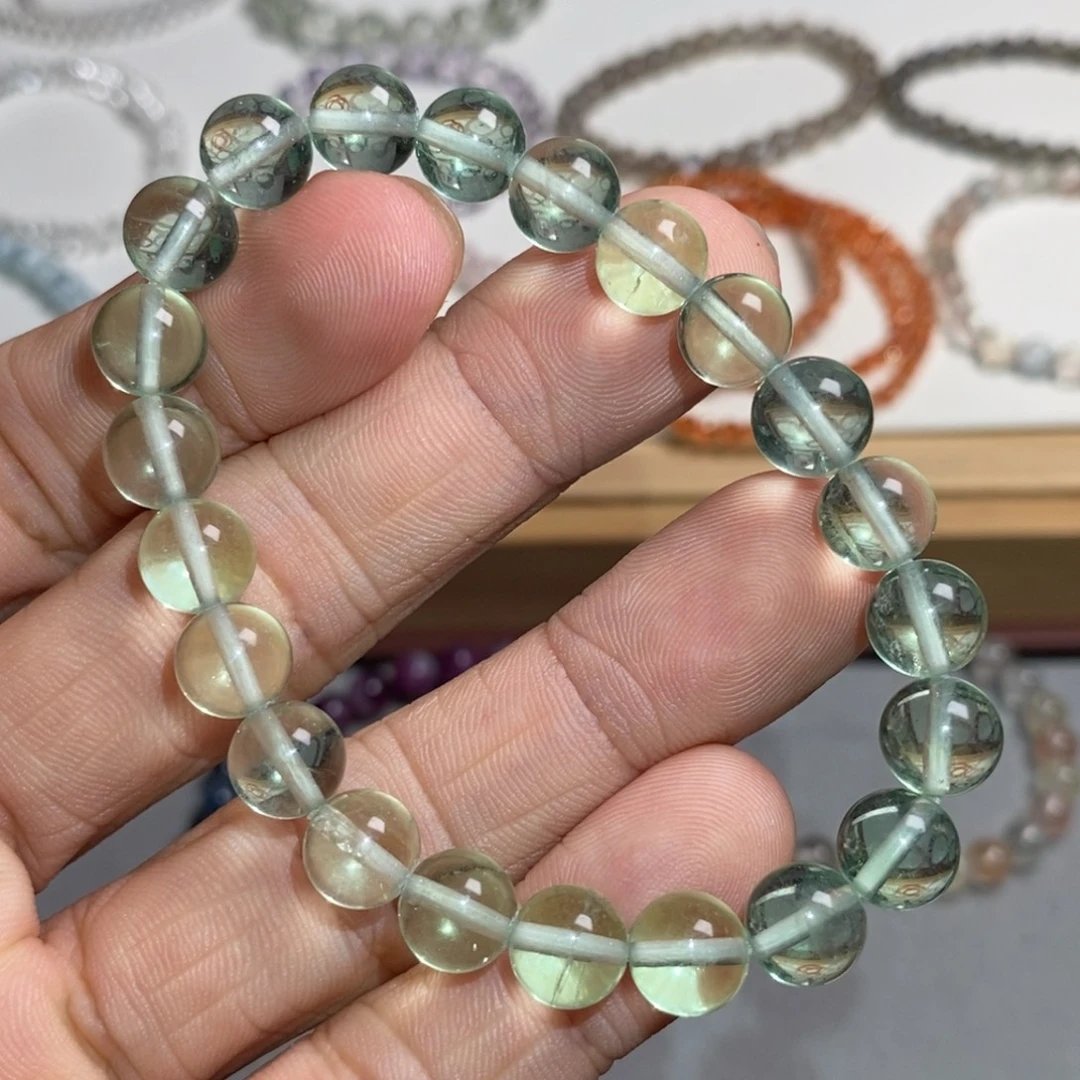 手链水晶未镶嵌高冰绿萤石8.2mm