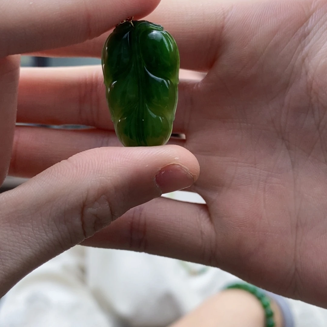 和田玉颈饰18K金镶嵌喜**玉