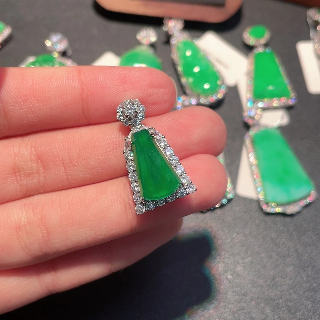 翡翠银S925镶嵌吊坠(不含链)