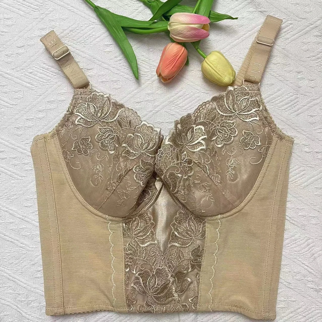 美容院身材管理器肤色长文内衣聚拢塑型收副乳