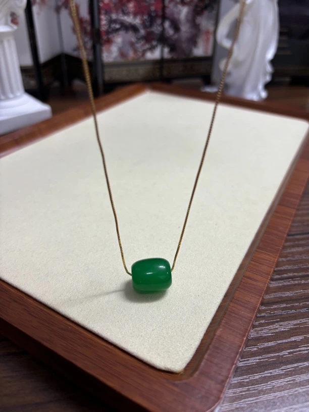 源头工厂直销 年底清库存 缅甸翡翠路路通转运珠吊坠挂件项链 049