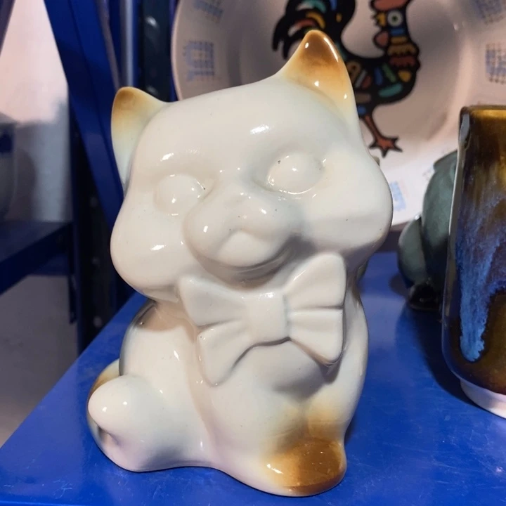 瓷片磁州窑研究所猫咪摆件