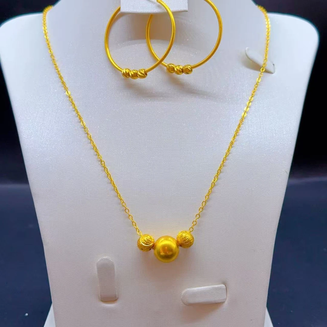 铜合金项链 铜合金项链 铜合金精美百搭素款时尚气质三件套8902