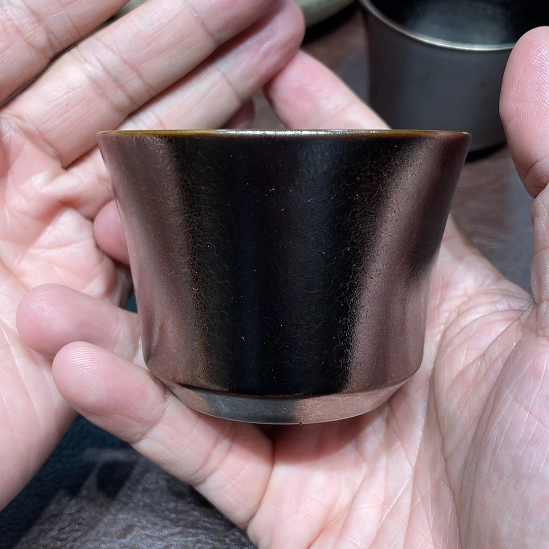 泥塑丹窑金釉主人杯217号120毫升微瑕
