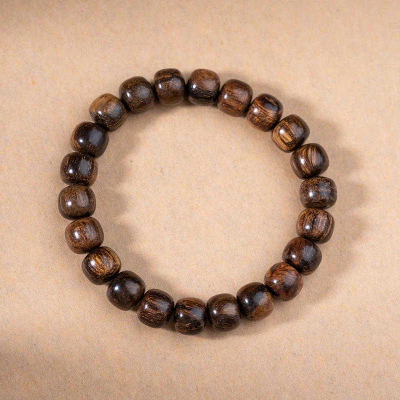 贡木黄油10*8mm+22颗鼓珠单圈手串