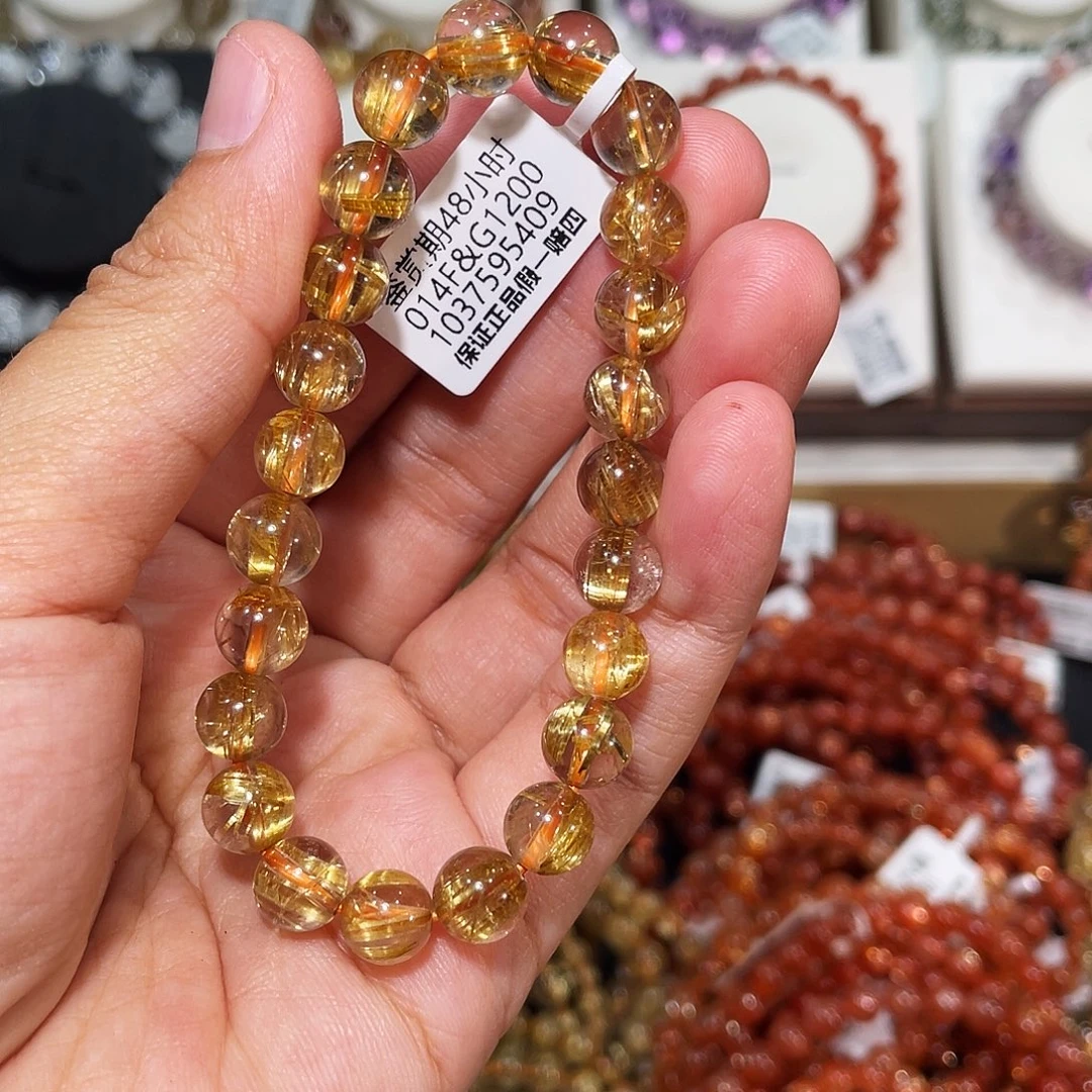 未镶嵌发晶手链顺发猫眼钛晶8.4mm