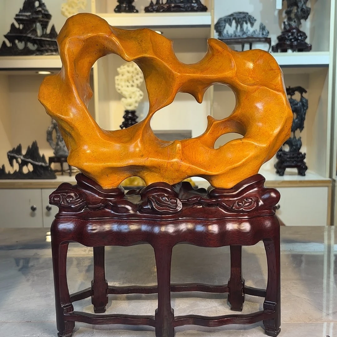 十***衣灵璧石手工雕刻奇石摆件