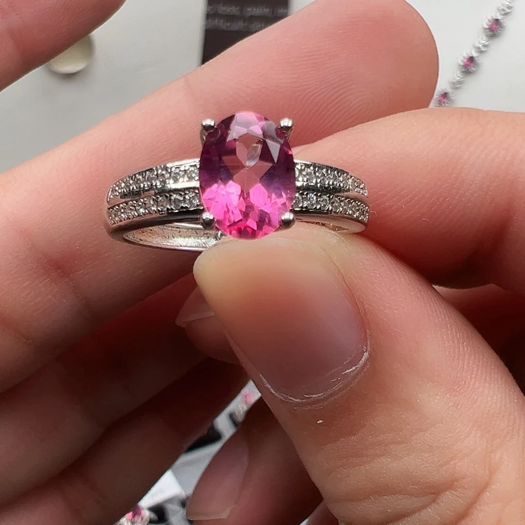 托帕石银S925镶嵌戒指