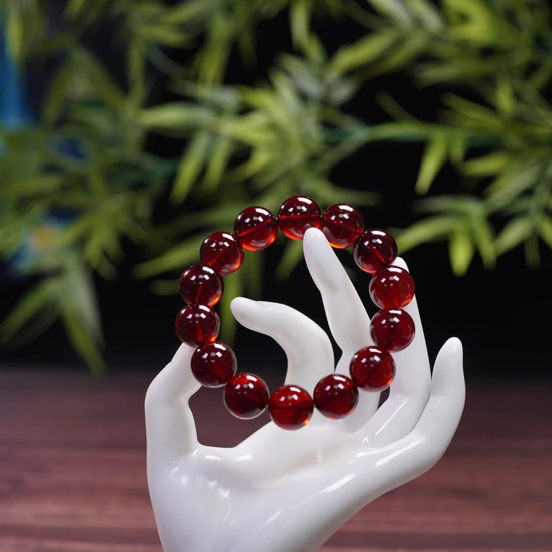 卫民珠宝-16+血珀手串缅甸老坑料3A级琥珀素串单圈时尚百搭