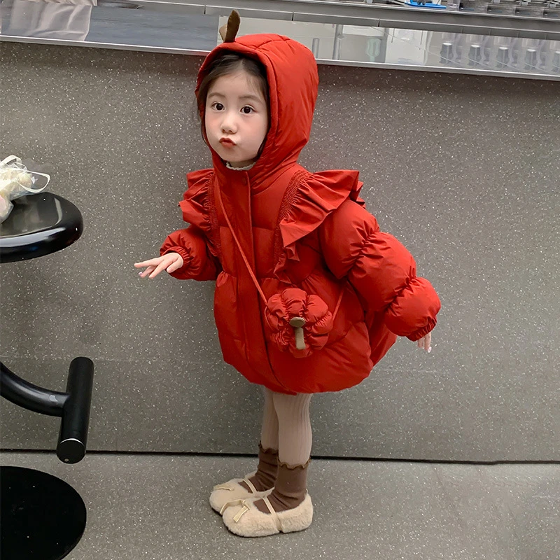 女童棉服秋冬款2025新款洋气女宝宝冬装夹棉外套儿童棉袄加厚棉衣