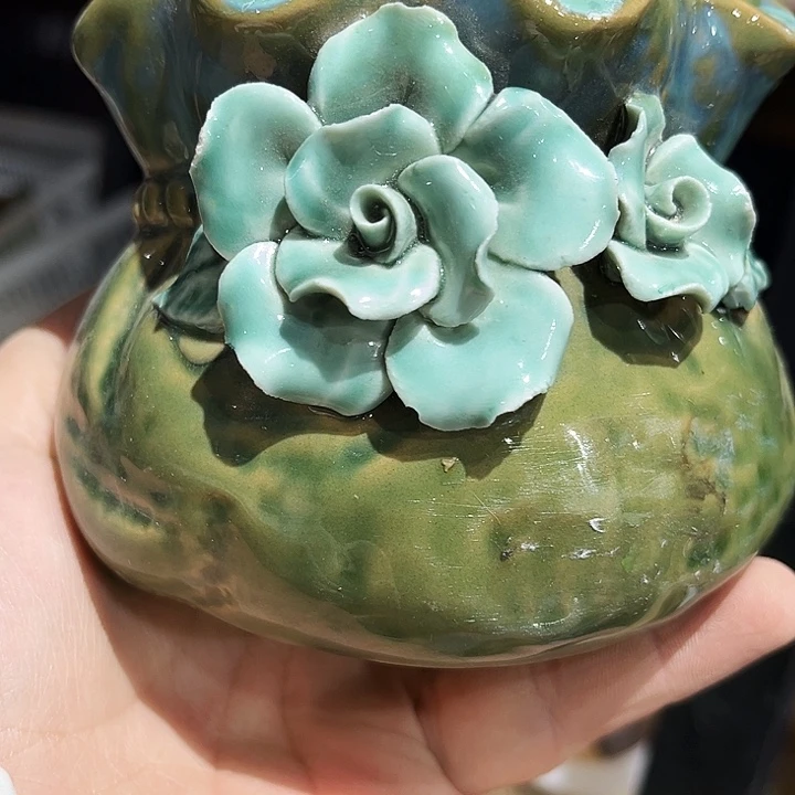 瓷片花盆多肉植物艺术品