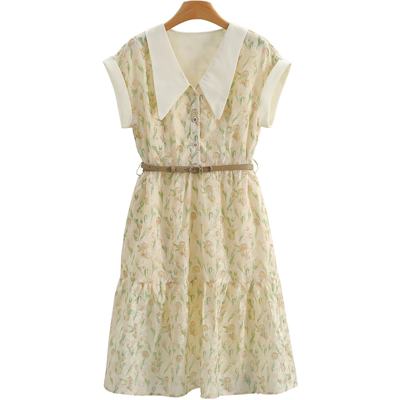 L4799-伍莎服饰云仓百搭时尚新款夏季连衣裙#ZYF46L035