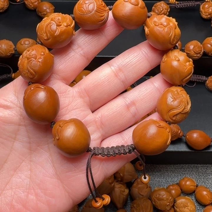 橄榄核手串/手链老料油核手工财神