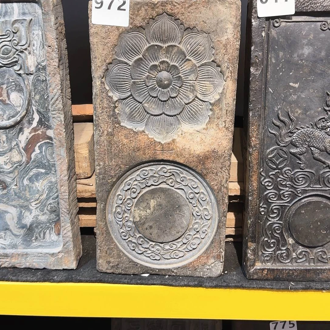 老砖茶台，砚台，画像砖