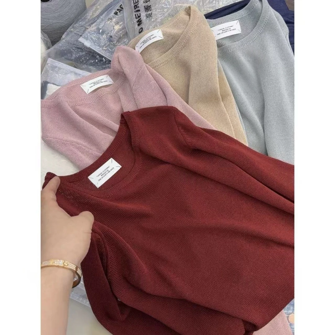 必入和纸纱」质感超绝安可拉红早春慵懒套头百搭必入高腰时尚021