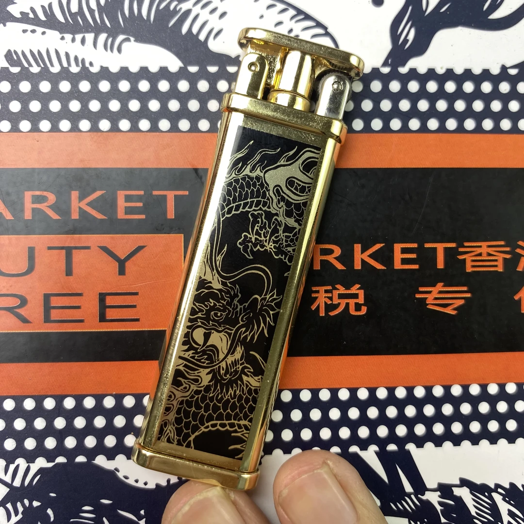 轻薄便携小巧砂轮煤油打火机创意个性复古怀旧小金条经典收藏