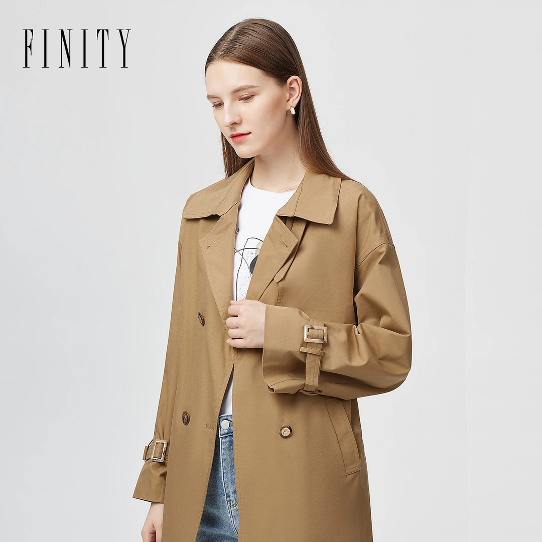 【粉丝专享】FINITY 新款女士时尚气质休闲百搭风衣 F21UD3823F