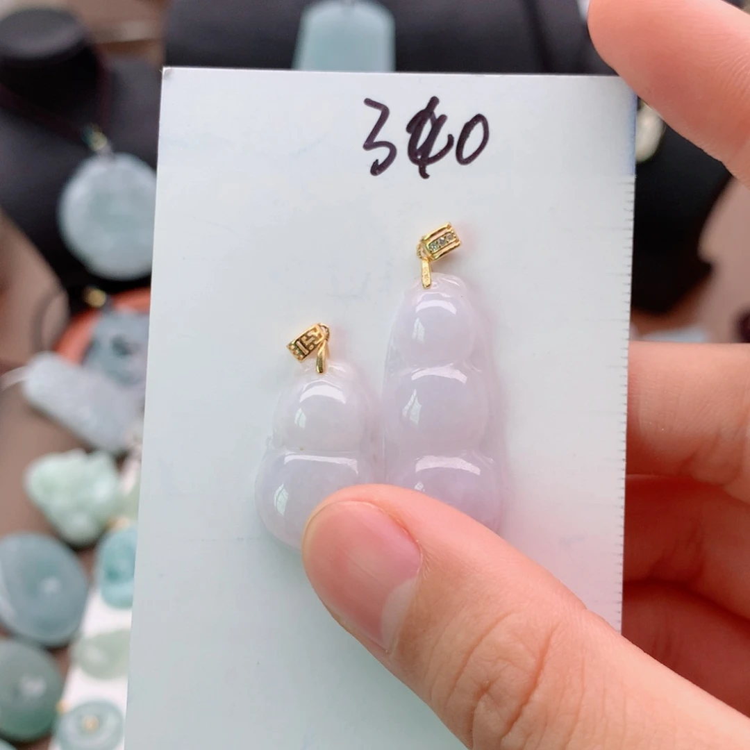 翡翠银S925镀金镶嵌颈饰吊坠