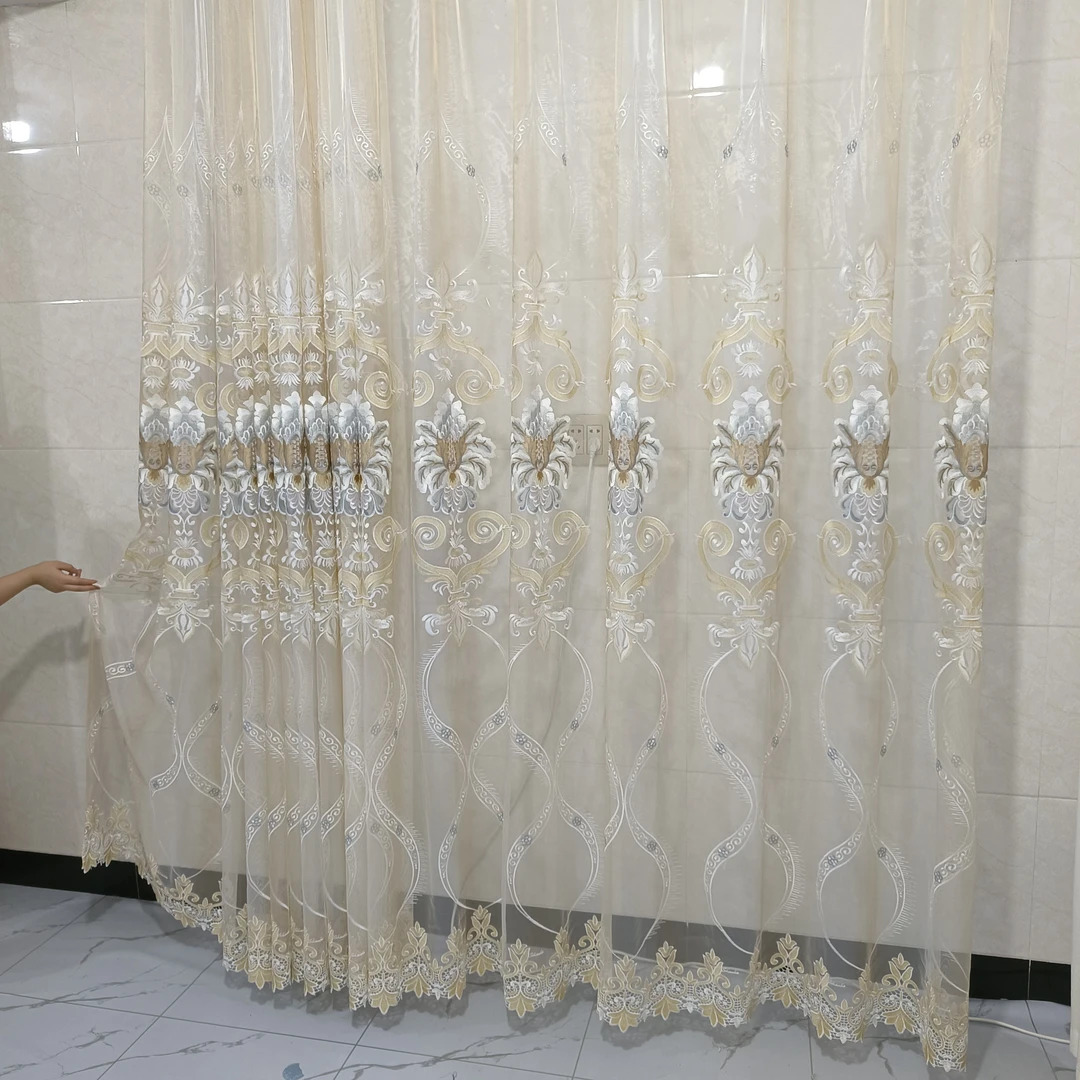 090刺绣花纱帘客厅卧室阳台窗帘纱帘