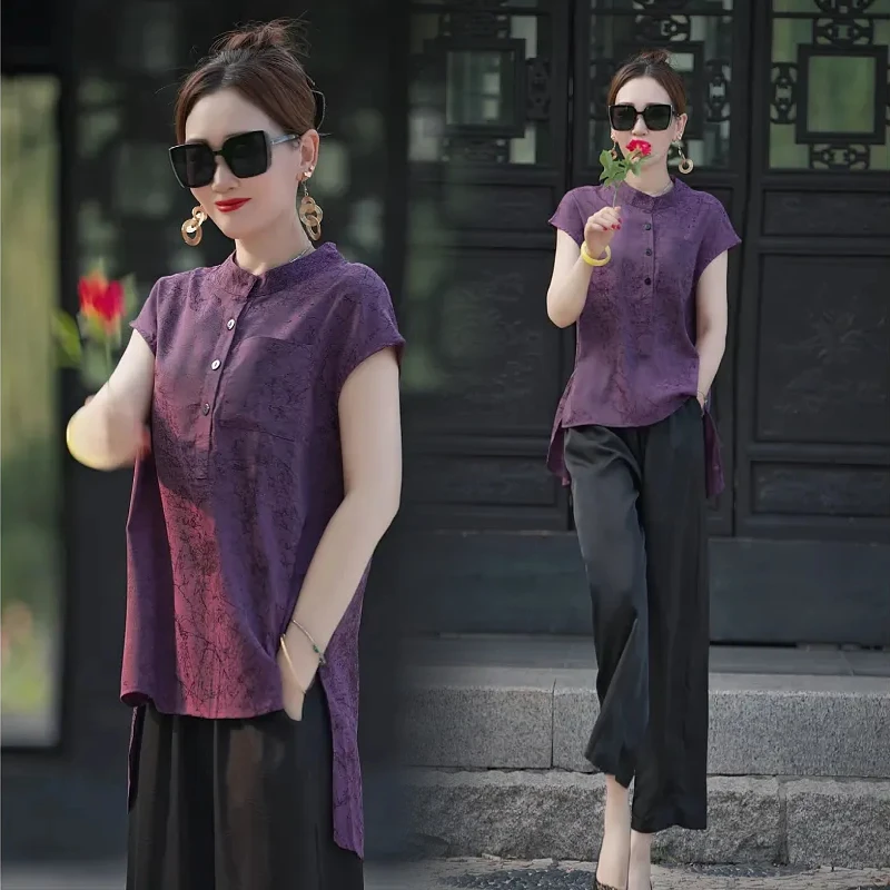 慵懒风女装两件套夏季飒御姐套装气质无袖哈伦裤短袖T恤两件套