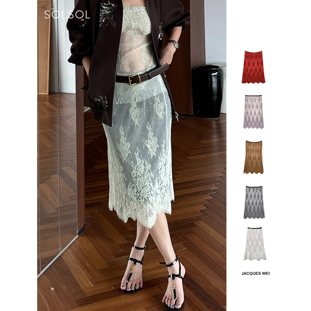 JACQUES WEI设计师品牌 蕾丝透感半裙 25春夏新品SOLSOL买手店