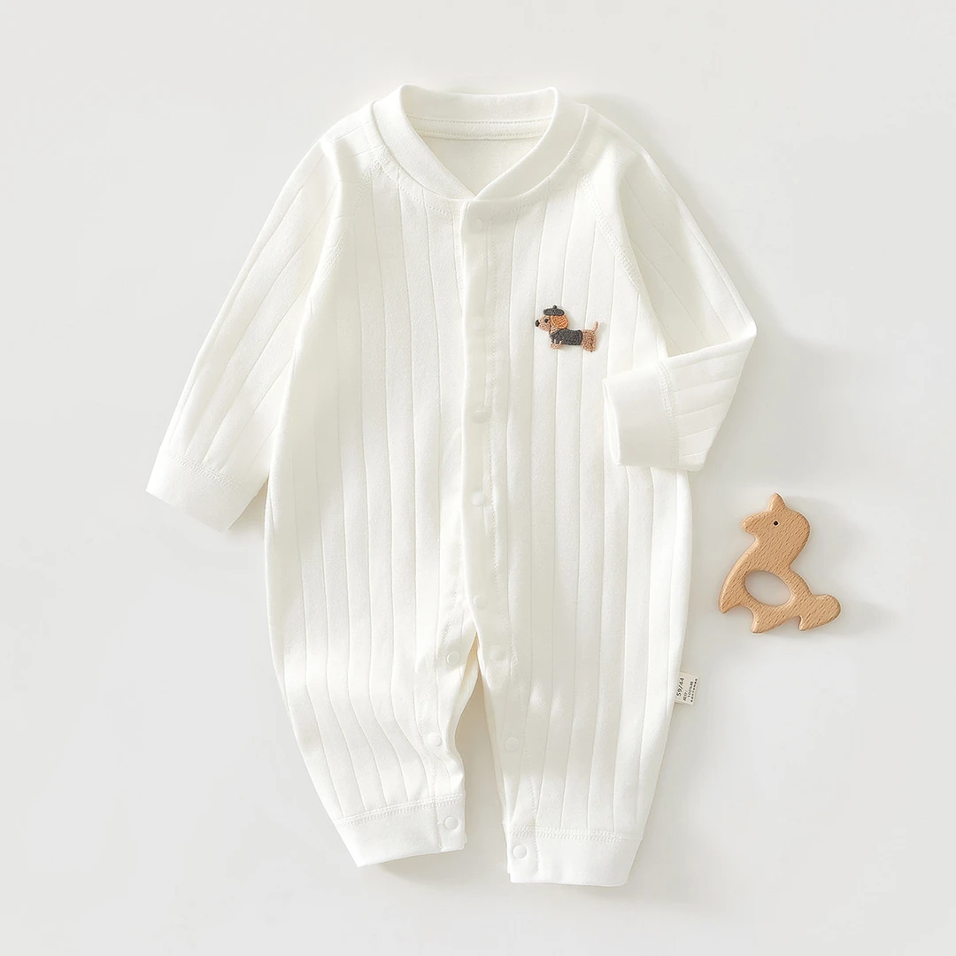 婴儿春秋季连体衣新生儿孩子无骨衣服长袖纯棉哈衣爬服婴儿衣服