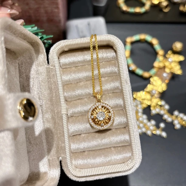 铜合金项链 新中式小号花窗项链可调节