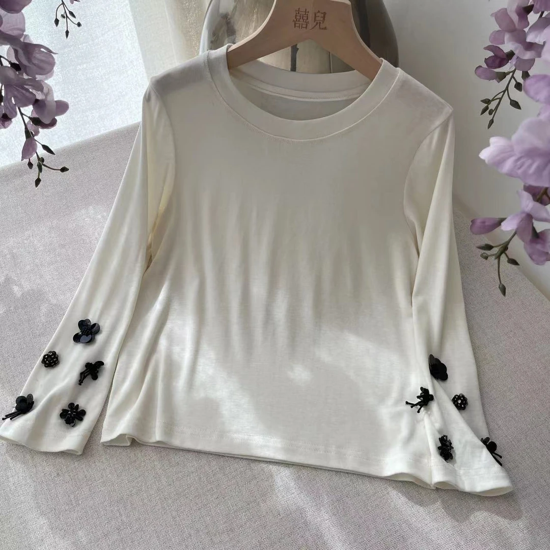 【喜儿定制】早秋新款百搭时尚白色长袖打底汉服休闲中大童秋季